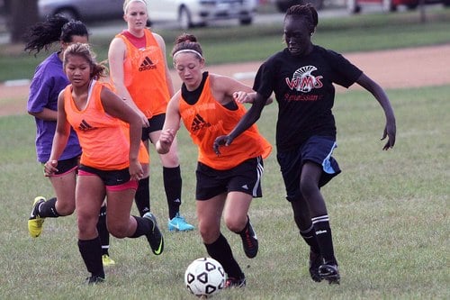 Worthington Girls Soccer Team in action