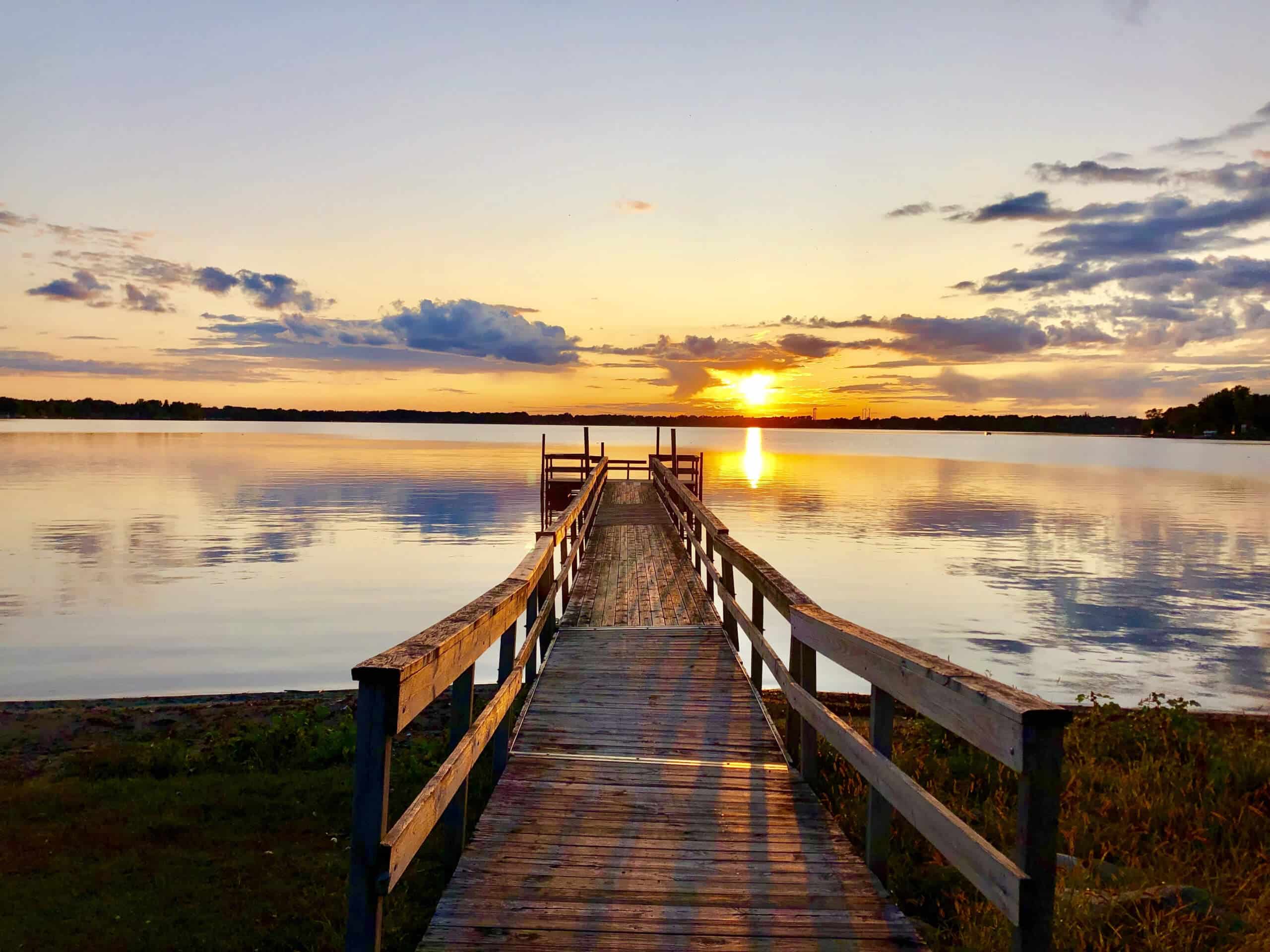 sunset with dock