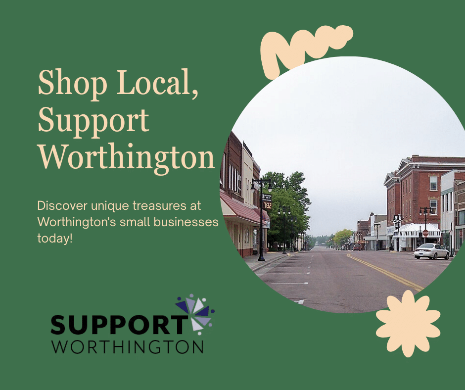 facebook post shop local, support worthington
