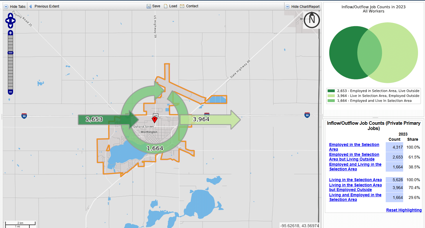 regional inbound outbound map infographic