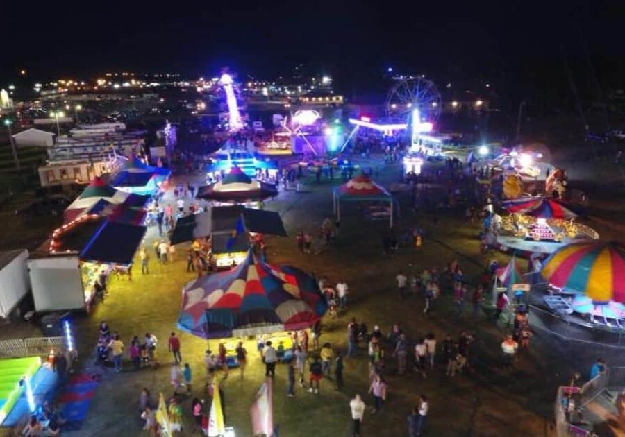 Nobles County Fair rides at night